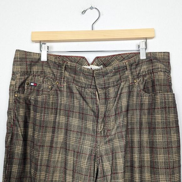 Vintage Retro Tommy Hilfiger Plaid Y2K Wide Leg Pants Size 14 - Picture 4 of 9